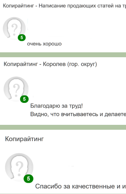 Копирайтинг, SEO — отзывы